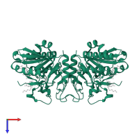 Fucosylglycoprotein alpha-N-acetylgalactosaminyltransferase soluble form in PDB entry 5c3b, assembly 1, top view.