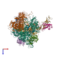 PDB entry 5c3e coloured by chain, top view.