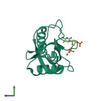 PDB entry 5c3x coloured by chain, side view.