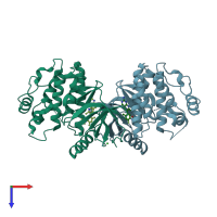 PDB entry 5c9c coloured by chain, top view.