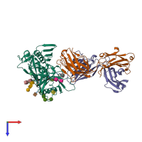 PDB entry 5cd5 coloured by chain, top view.