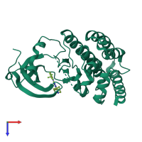 PDB entry 5cep coloured by chain, top view.
