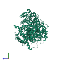 Malate synthase G in PDB entry 5cew, assembly 1, side view.