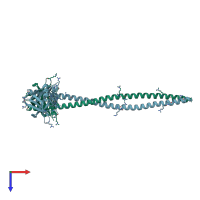 PDB entry 5chx coloured by chain, top view.