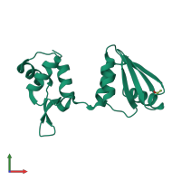 PDB entry 5cj9 coloured by chain, front view.