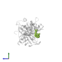 D-phenylalanyl-N-[(2S,3S)-6-{[amino(iminio)methyl]amino}-1-chloro-2-hydroxyhexan-3-yl]-L-prolinamide in PDB entry 5cmx, assembly 1, side view.