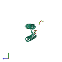 PDB entry 5cn0 coloured by chain, side view.
