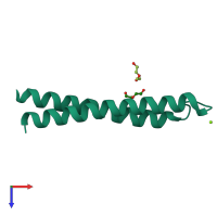 PDB entry 5cn0 coloured by chain, top view.