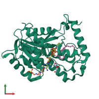 PDB entry 5cp8 coloured by chain, front view.