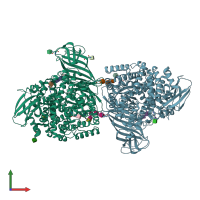 PDB entry 5cu5 coloured by chain, front view.