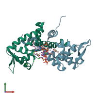 PDB entry 5cyv coloured by chain, front view.