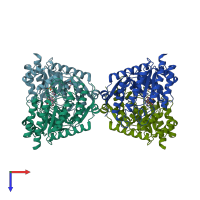 PDB entry 5cz0 coloured by chain, top view.