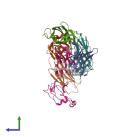 PDB entry 5d1x coloured by chain, side view.