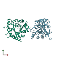 PDB entry 5d37 coloured by chain, front view.