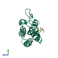 PDB entry 5d3j coloured by chain, side view.