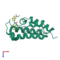 PDB entry 5d3j coloured by chain, top view.