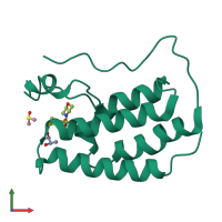 PDB entry 5d3s coloured by chain, front view.