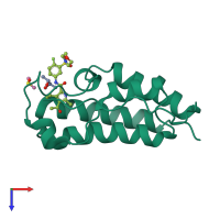 PDB entry 5d3s coloured by chain, top view.