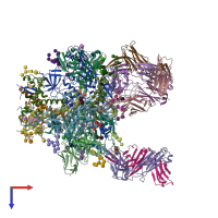 PDB entry 5d9q coloured by chain, top view.