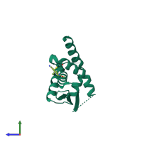 PDB entry 5dad coloured by chain, side view.