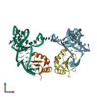 PDB entry 5ddo coloured by chain, front view.