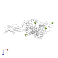 2-acetamido-2-deoxy-beta-D-glucopyranose in PDB entry 5dez, assembly 2, top view.