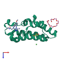 PDB entry 5dfc coloured by chain, top view.