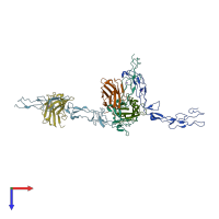 PDB entry 5dmj coloured by chain, top view.