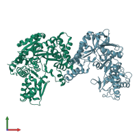 PDB entry 5do0 coloured by chain, front view.