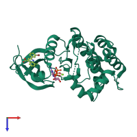 PDB entry 5dos coloured by chain, top view.