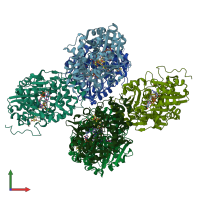 PDB entry 5dqr coloured by chain, front view.