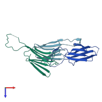 PDB entry 5ds1 coloured by chain, top view.