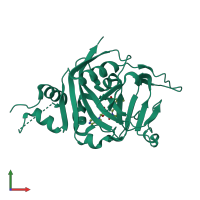 Monomeric assembly 4 of PDB entry 5dsy coloured by chemically distinct molecules, front view.