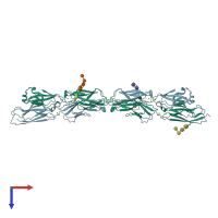 PDB entry 5dzx coloured by chain, top view.