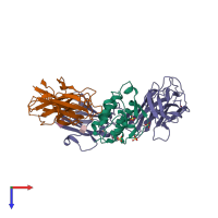 PDB entry 5e4e coloured by chain, top view.