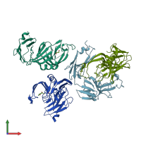 PDB entry 5e51 coloured by chain, front view.