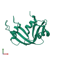 Monomeric assembly 2 of PDB entry 5e5e coloured by chemically distinct molecules, front view.