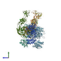 PDB entry 5e6s coloured by chain, side view.