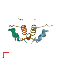 PDB entry 5e7w coloured by chain, top view.