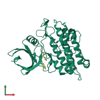 PDB entry 5e90 coloured by chain, front view.