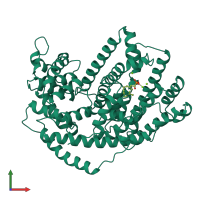 PDB entry 5eat coloured by chain, front view.