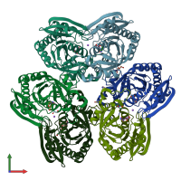 PDB entry 5efo coloured by chain, front view.