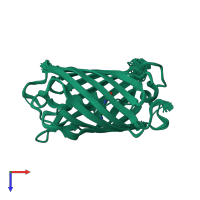 PDB entry 5eju coloured by chain, ensemble of 47 models, top view.