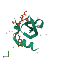 PDB entry 5epj coloured by chain, side view.