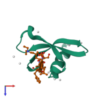 PDB entry 5epk coloured by chain, top view.