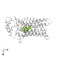 (2~{S})-3-(4-fluorophenyl)-2-[2-(3-hydroxyphenyl)ethanoylamino]-~{N}-[(1~{S})-1-phenylethyl]propanamide in PDB entry 5eqg, assembly 1, top view.