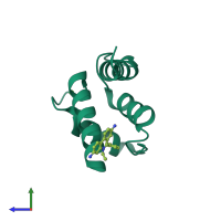 PDB entry 5er5 coloured by chain, side view.