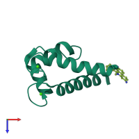 PDB entry 5er5 coloured by chain, top view.