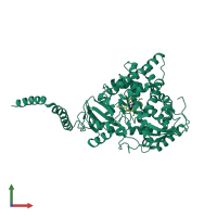 PDB entry 5esn coloured by chain, front view.