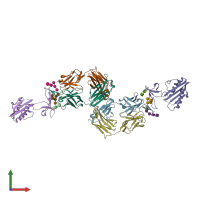 PDB entry 5esz coloured by chain, front view.